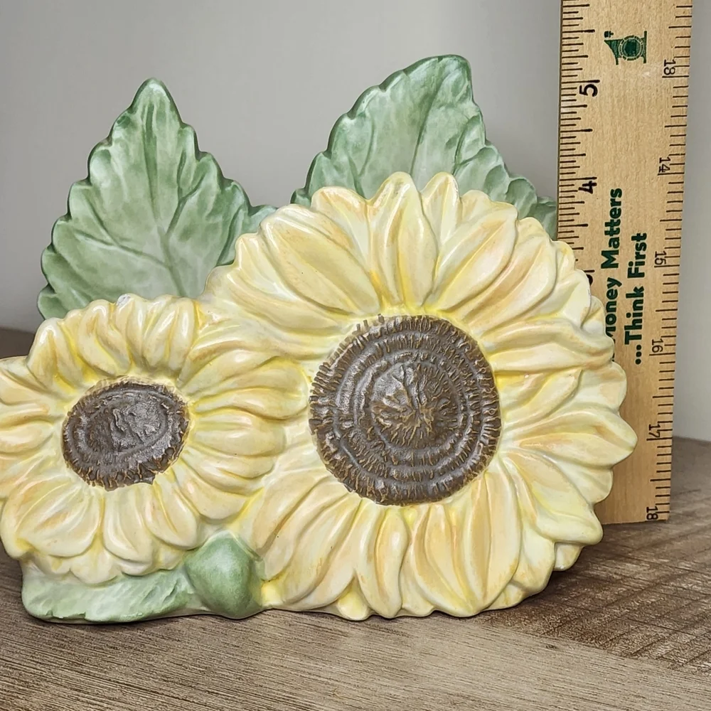 Fitz and Floyd Napkin Letter Holder Sunflowers Spring Summer Vintage 80s 5
